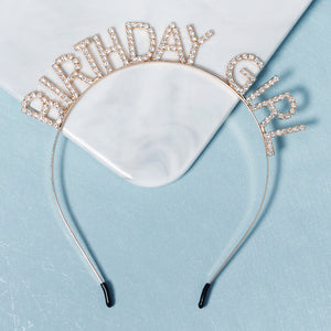 Miallo Simple Crystal Happy Birthday Party Girl Hair Accessories Birthday Dinner Luxury Headdress Decorative Headband TS-J3029
