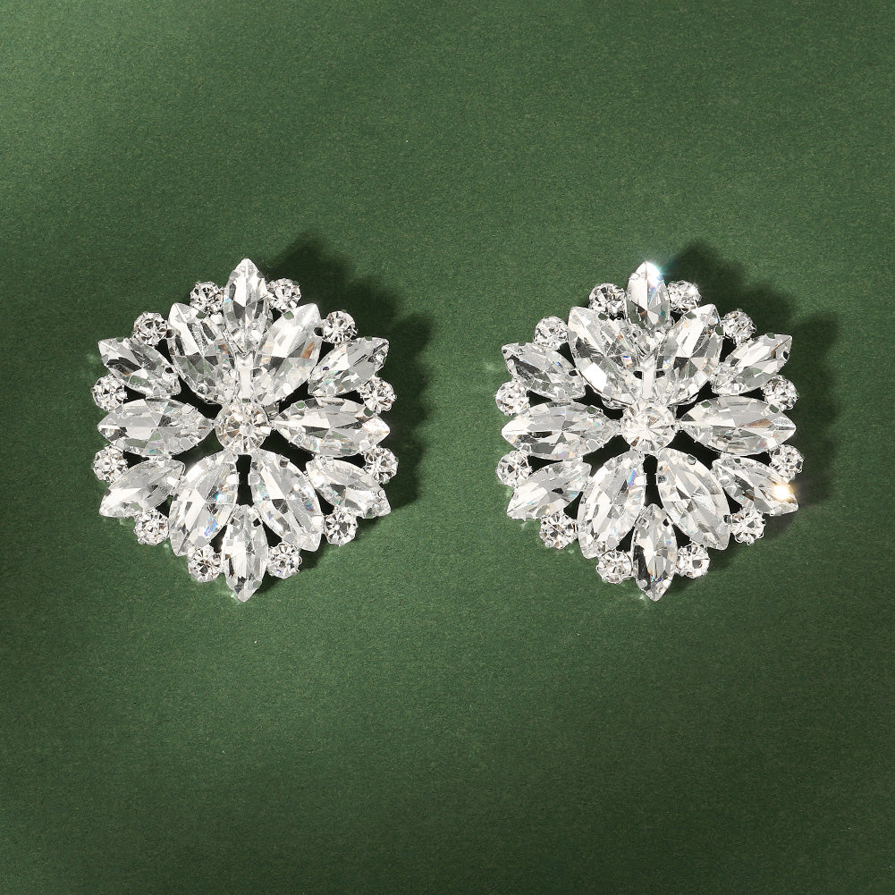 Miallo European American Bridal Wedding Shoe Buckles Marquise Glass Rhinestone Floral Shoe Clasps SC-J075