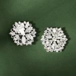 Load image into Gallery viewer, Miallo European American Bridal Wedding Shoe Buckles Marquise Glass Rhinestone Floral Shoe Clasps SC-J075
