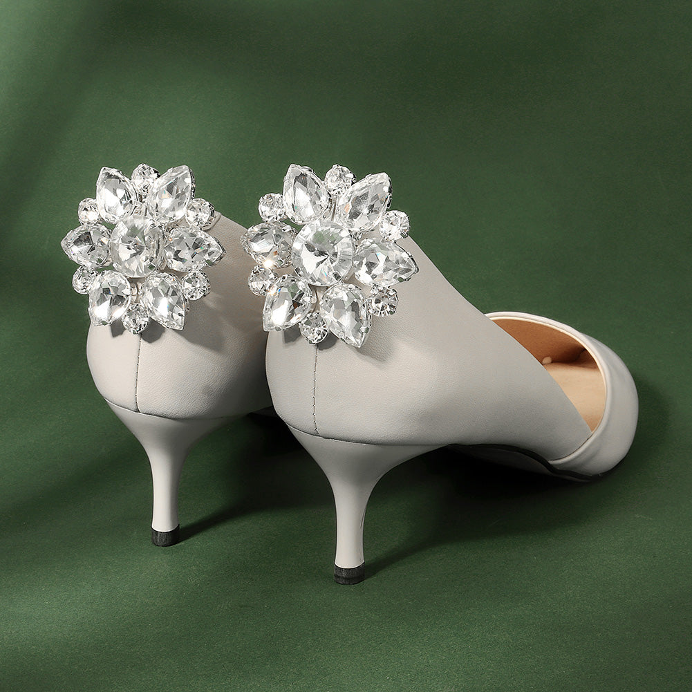 Miallo Bridal Accessories High Heel Shoe Decorations Minimalist Elegant Glass Rhinestone Detachable Shoe Clasps SC-J076