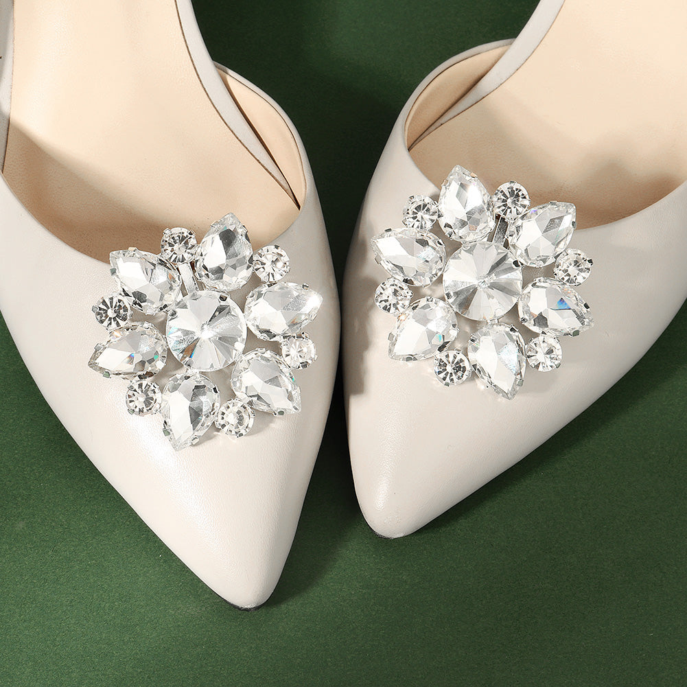 Miallo Bridal Accessories High Heel Shoe Decorations Minimalist Elegant Glass Rhinestone Detachable Shoe Clasps SC-J076