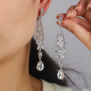 Miallo European and American New Light Luxury Earrings Rhinestone Embedded Flower Elegant Ear Jewelry ERS-J4305S