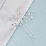 Load image into Gallery viewer, Miallo Fashion Elegant Rhinestone Leaf Hair Pins(2 pcs/pack) Simple Shiny Crystal Beads Bridal Wedding Hair Accessories HS-J4334
