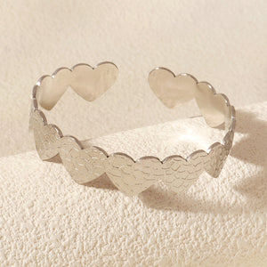 Miallo Luxury Flower Heart 18k Gold Plated Cuff Bracelet Wedding Bridal Jewelry Women Accessories Bangles BS-J5565