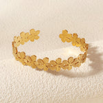 Load image into Gallery viewer, Miallo New Arrival 18K Gold Plated Flower Irregular Cuff Bangles Stainless Steel Jewelry For Women BS-J5569G
