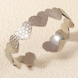 Miallo Luxury Flower Heart 18k Gold Plated Cuff Bracelet Wedding Bridal Jewelry Women Accessories Bangles BS-J5565