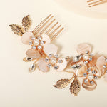 Load image into Gallery viewer, Miallo Luxury Pearl Double Hair Comb Women Metal Gold Leaf Rhinestone Wedding Bridal Hair Headpiece HS-J6311
