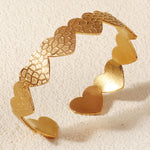 Load image into Gallery viewer, Miallo Luxury Flower Heart 18k Gold Plated Cuff Bracelet Wedding Bridal Jewelry Women Accessories Bangles BS-J5565
