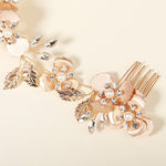 Load image into Gallery viewer, Miallo Luxury Pearl Double Hair Comb Women Metal Gold Leaf Rhinestone Wedding Bridal Hair Headpiece HS-J6311
