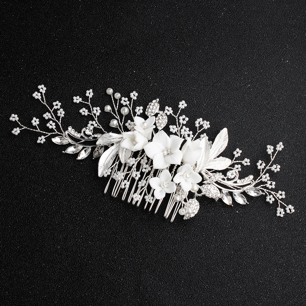 Miallo Exquisite Ceramic Flowers Wedding Hair Comb Bridal Handmade Headpieces Women Hair Jewelry Accessories HS-J5434