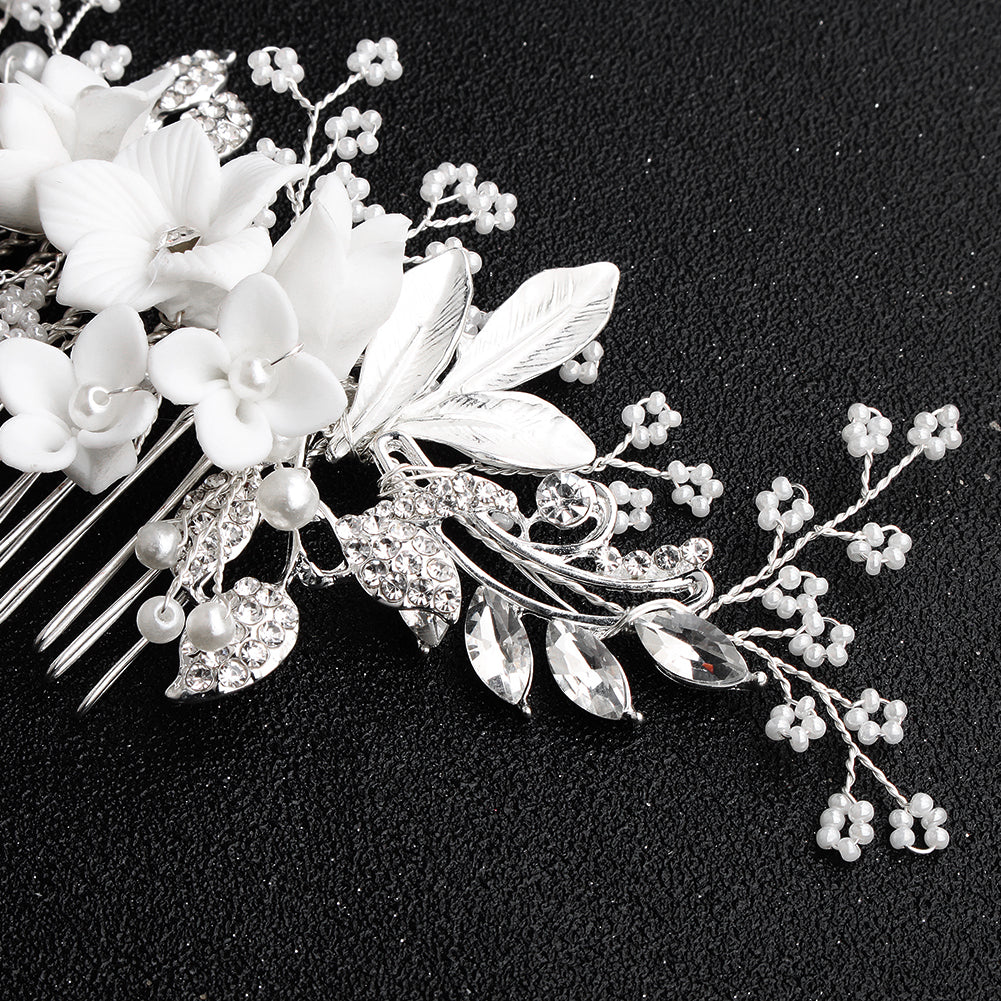 Miallo Exquisite Ceramic Flowers Wedding Hair Comb Bridal Handmade Headpieces Women Hair Jewelry Accessories HS-J5434