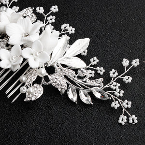 Miallo Exquisite Ceramic Flowers Wedding Hair Comb Bridal Handmade Headpieces Women Hair Jewelry Accessories HS-J5434