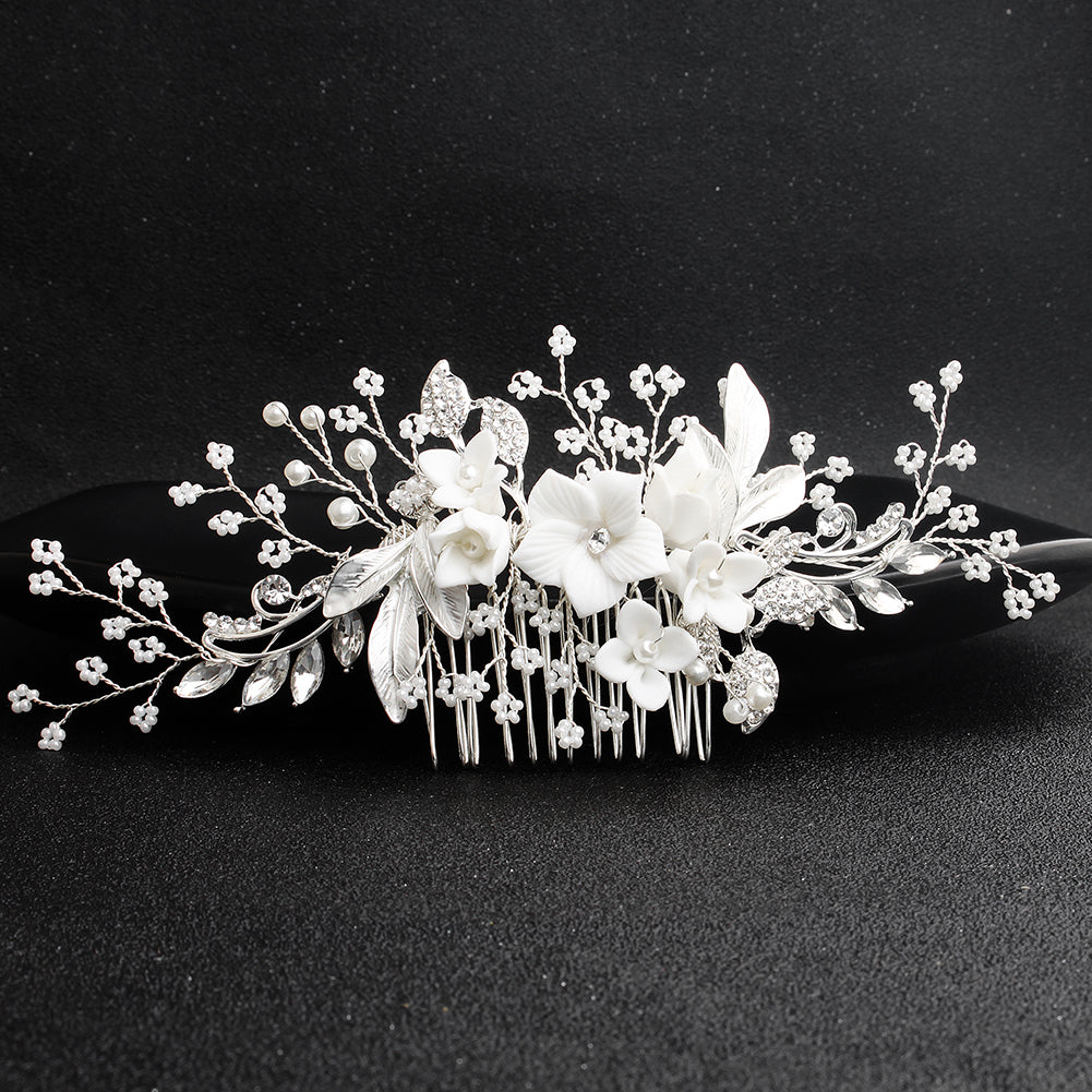 Miallo Exquisite Ceramic Flowers Wedding Hair Comb Bridal Handmade Headpieces Women Hair Jewelry Accessories HS-J5434