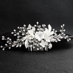 Load image into Gallery viewer, Miallo Exquisite Ceramic Flowers Wedding Hair Comb Bridal Handmade Headpieces Women Hair Jewelry Accessories HS-J5434

