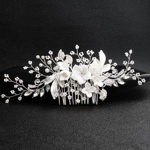 Miallo Exquisite Ceramic Flowers Wedding Hair Comb Bridal Handmade Headpieces Women Hair Jewelry Accessories HS-J5434