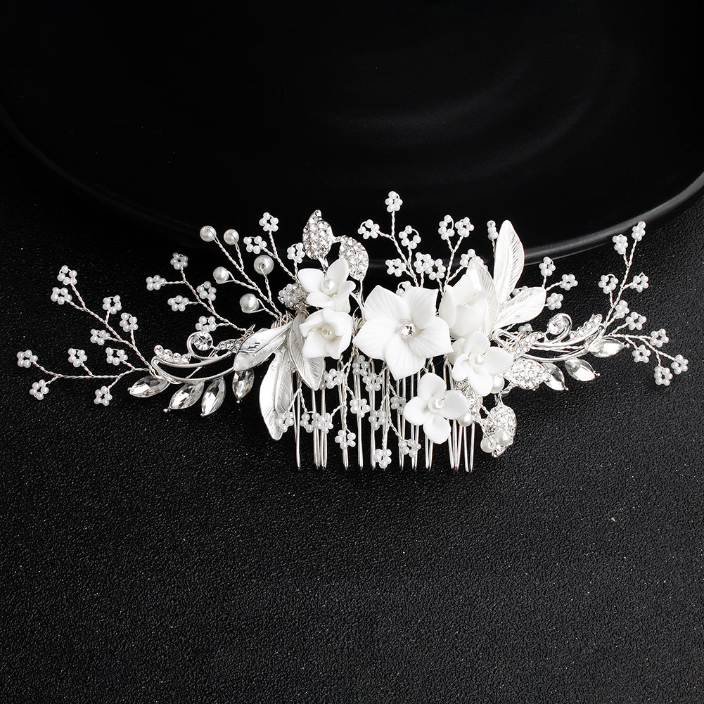 Miallo Exquisite Ceramic Flowers Wedding Hair Comb Bridal Handmade Headpieces Women Hair Jewelry Accessories HS-J5434