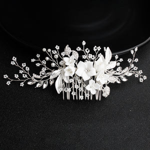 Miallo Exquisite Ceramic Flowers Wedding Hair Comb Bridal Handmade Headpieces Women Hair Jewelry Accessories HS-J5434