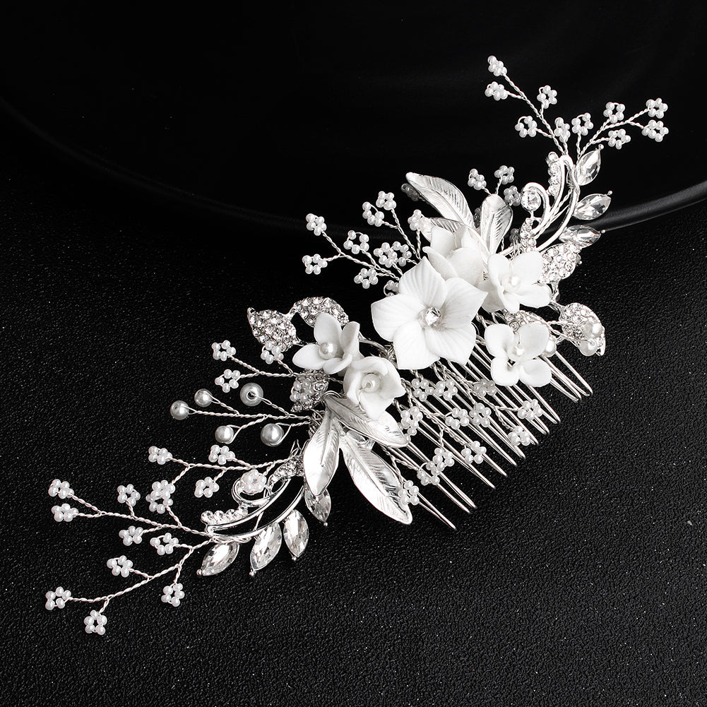 Miallo Exquisite Ceramic Flowers Wedding Hair Comb Bridal Handmade Headpieces Women Hair Jewelry Accessories HS-J5434