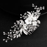 Load image into Gallery viewer, Miallo Exquisite Ceramic Flowers Wedding Hair Comb Bridal Handmade Headpieces Women Hair Jewelry Accessories HS-J5434
