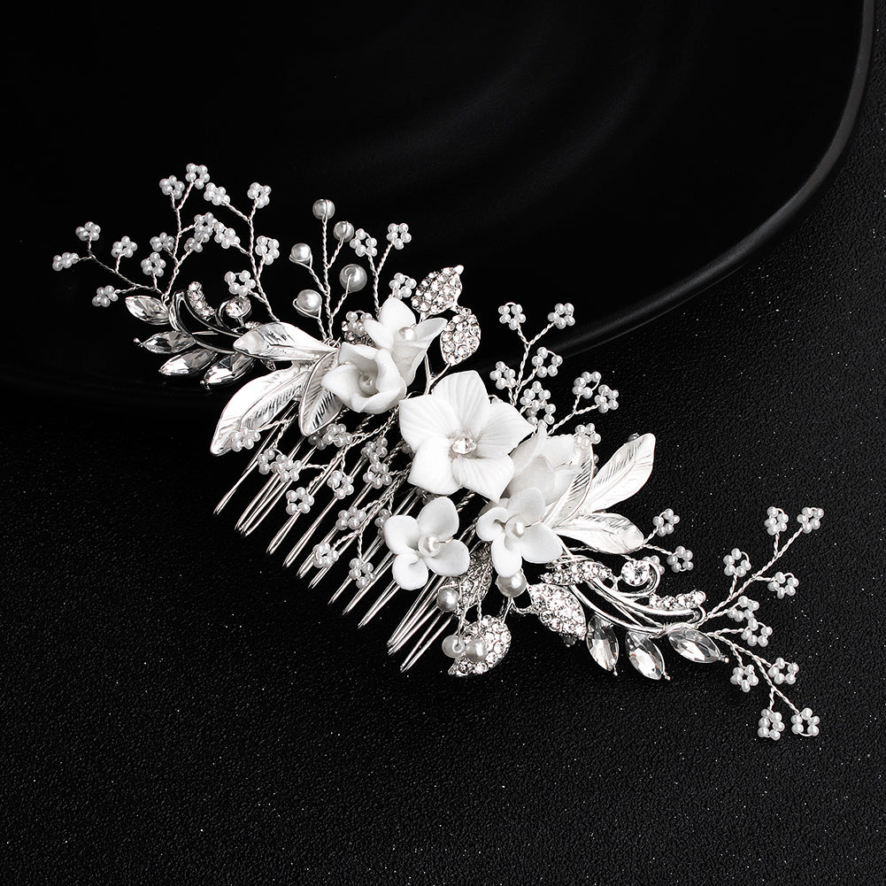 Miallo Exquisite Ceramic Flowers Wedding Hair Comb Bridal Handmade Headpieces Women Hair Jewelry Accessories HS-J5434