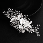 Load image into Gallery viewer, Miallo Exquisite Ceramic Flowers Wedding Hair Comb Bridal Handmade Headpieces Women Hair Jewelry Accessories HS-J5434
