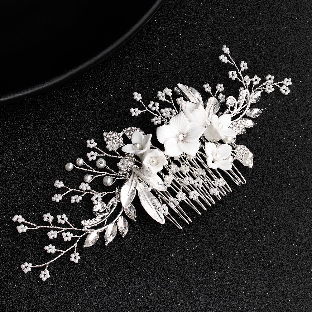 Miallo Exquisite Ceramic Flowers Wedding Hair Comb Bridal Handmade Headpieces Women Hair Jewelry Accessories HS-J5434