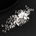 Load image into Gallery viewer, Miallo Exquisite Ceramic Flowers Wedding Hair Comb Bridal Handmade Headpieces Women Hair Jewelry Accessories HS-J5434

