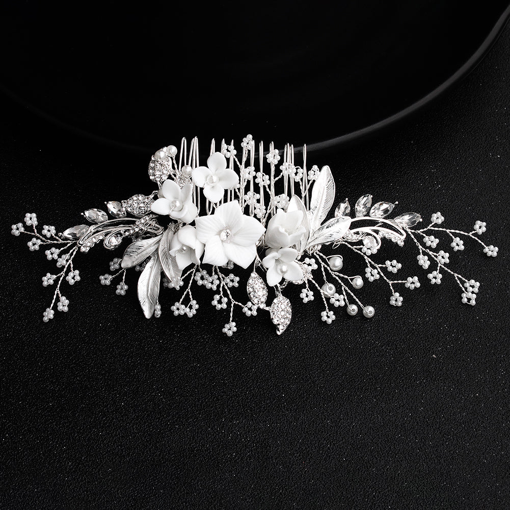 Miallo Exquisite Ceramic Flowers Wedding Hair Comb Bridal Handmade Headpieces Women Hair Jewelry Accessories HS-J5434