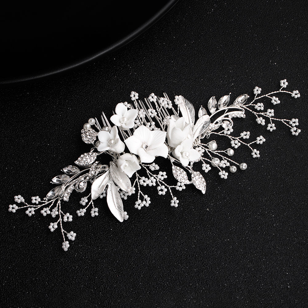 Miallo Exquisite Ceramic Flowers Wedding Hair Comb Bridal Handmade Headpieces Women Hair Jewelry Accessories HS-J5434