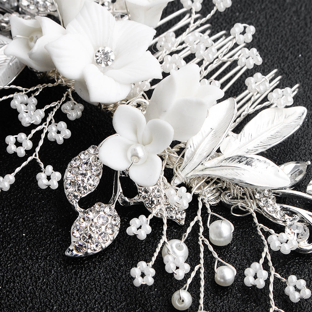 Miallo Exquisite Ceramic Flowers Wedding Hair Comb Bridal Handmade Headpieces Women Hair Jewelry Accessories HS-J5434