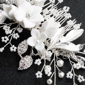 Miallo Exquisite Ceramic Flowers Wedding Hair Comb Bridal Handmade Headpieces Women Hair Jewelry Accessories HS-J5434