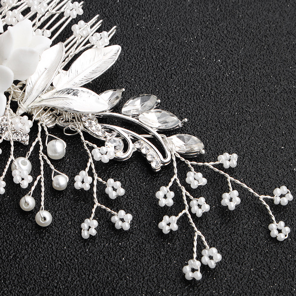Miallo Exquisite Ceramic Flowers Wedding Hair Comb Bridal Handmade Headpieces Women Hair Jewelry Accessories HS-J5434