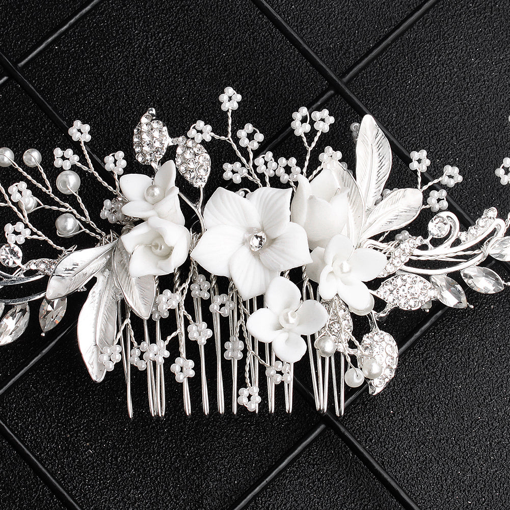 Miallo Exquisite Ceramic Flowers Wedding Hair Comb Bridal Handmade Headpieces Women Hair Jewelry Accessories HS-J5434