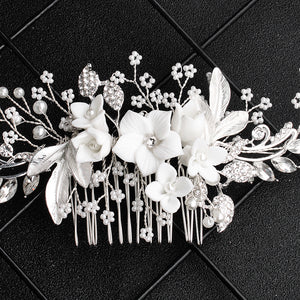 Miallo Exquisite Ceramic Flowers Wedding Hair Comb Bridal Handmade Headpieces Women Hair Jewelry Accessories HS-J5434