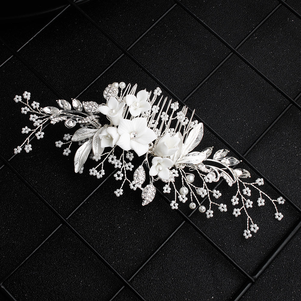 Miallo Exquisite Ceramic Flowers Wedding Hair Comb Bridal Handmade Headpieces Women Hair Jewelry Accessories HS-J5434