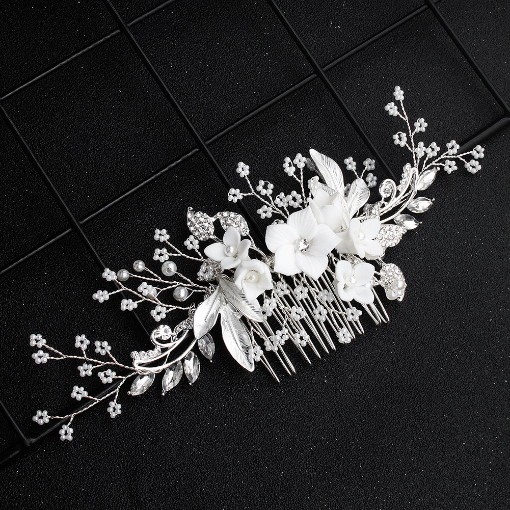 Miallo Exquisite Ceramic Flowers Wedding Hair Comb Bridal Handmade Headpieces Women Hair Jewelry Accessories HS-J5434