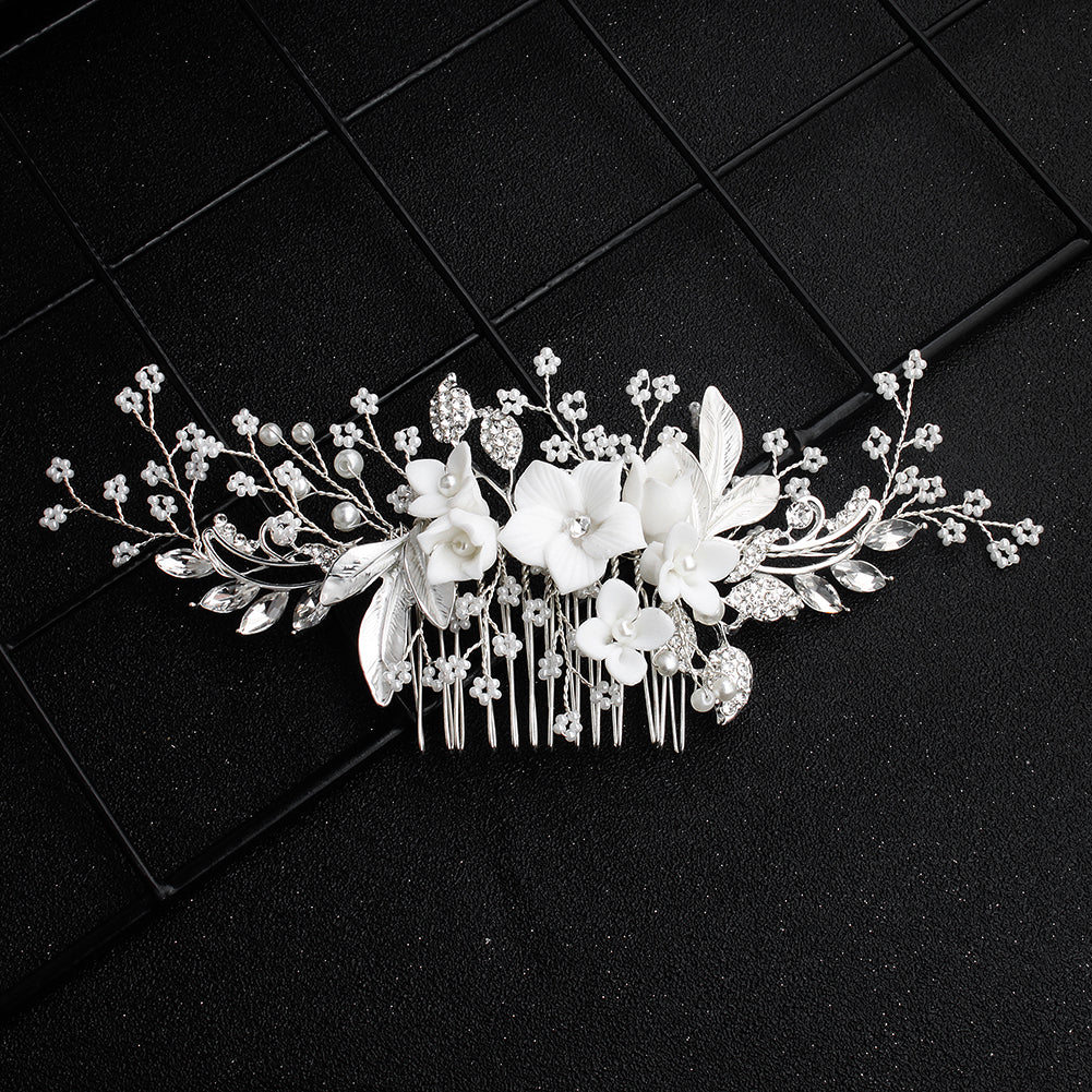 Miallo Exquisite Ceramic Flowers Wedding Hair Comb Bridal Handmade Headpieces Women Hair Jewelry Accessories HS-J5434