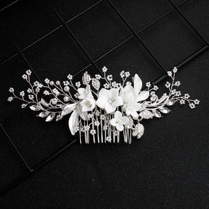 Miallo Exquisite Ceramic Flowers Wedding Hair Comb Bridal Handmade Headpieces Women Hair Jewelry Accessories HS-J5434
