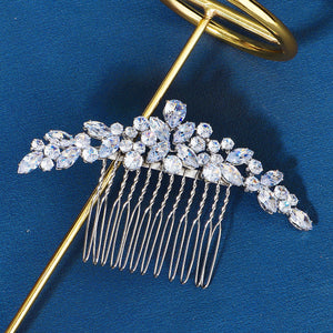 Miallo Silver Zircon Wedding Side Hair Combs Fashion Flower Hair Accessories for Bridal HS-J6664S