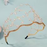 Load image into Gallery viewer, Miallo Fashion Handmade Netted Hairband Gold Crystal Beaded Rhinestone Bride Wedding Hair Accessories for Women and Girls TS-J3359
