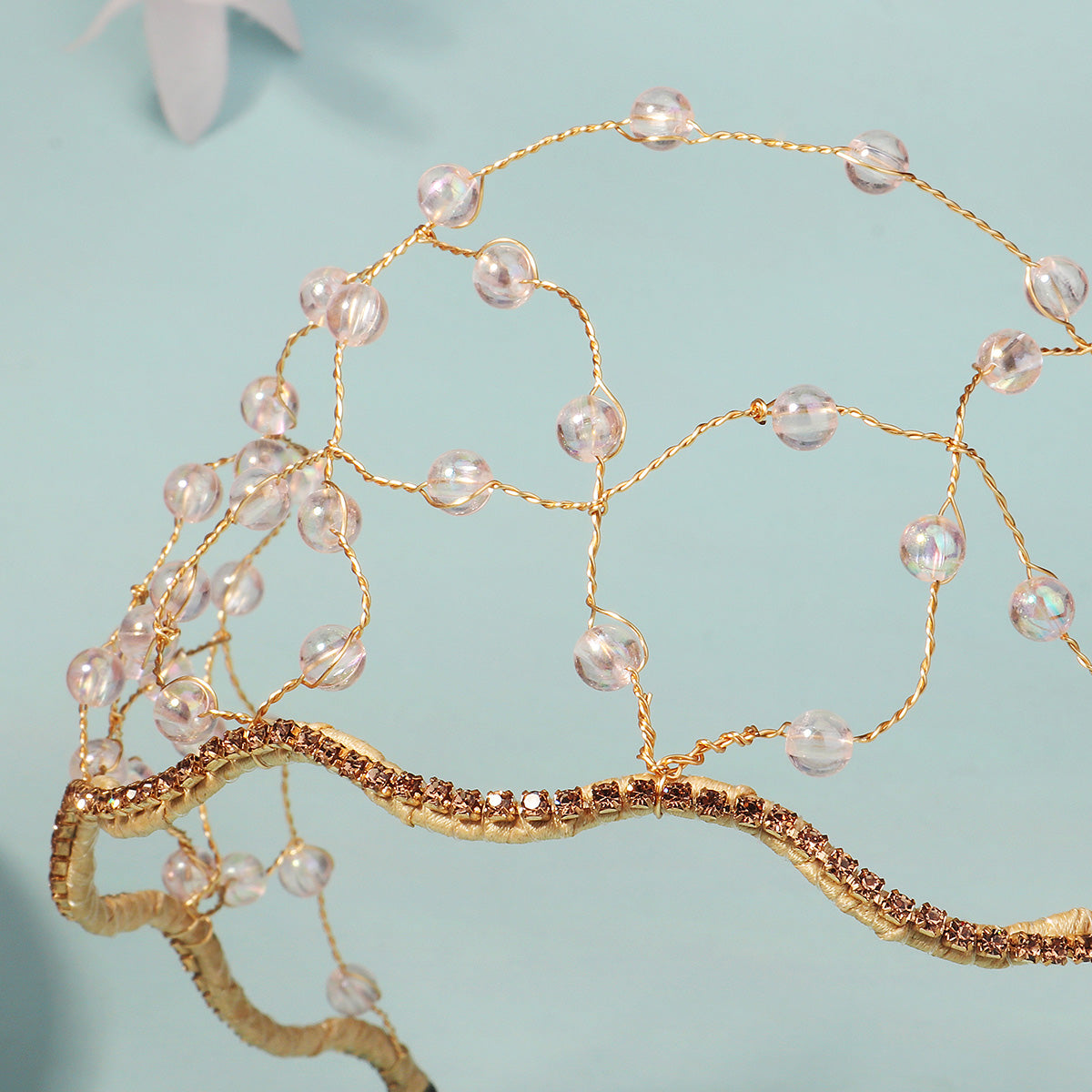 Miallo Fashion Handmade Netted Hairband Gold Crystal Beaded Rhinestone Bride Wedding Hair Accessories for Women and Girls TS-J3359