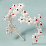 Load image into Gallery viewer, Miallo Exquisite Red Crystal Imitation Pearl Flower Hair Jewelry Fashion Bride Wedding Head Accessories For Girls Birthday Gift TS-J3356
