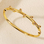 Load image into Gallery viewer, Miallo Minimalist Stylish Copper Inlaid With Cubic Zircon Bangle Shiny Wedding Bride Bracelet For Women BS-J5548G
