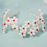 Load image into Gallery viewer, Miallo Exquisite Red Crystal Imitation Pearl Flower Hair Jewelry Fashion Bride Wedding Head Accessories For Girls Birthday Gift TS-J3356
