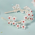 Load image into Gallery viewer, Miallo Exquisite Red Crystal Imitation Pearl Flower Hair Jewelry Fashion Bride Wedding Head Accessories For Girls Birthday Gift TS-J3356
