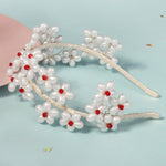 Load image into Gallery viewer, Miallo Exquisite Red Crystal Imitation Pearl Flower Hair Jewelry Fashion Bride Wedding Head Accessories For Girls Birthday Gift TS-J3356
