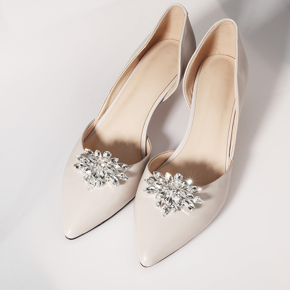 Miallo Rhinestone Bride Wedding Detachable Shoe Buckle (2pcs/pack) High Heels Shoes Clip Women Shoe Decoration Accessories SC-J063