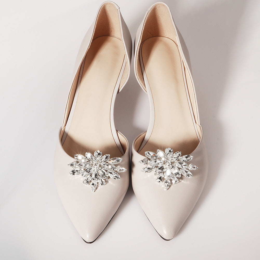 Miallo Rhinestone Bride Wedding Detachable Shoe Buckle (2pcs/pack) High Heels Shoes Clip Women Shoe Decoration Accessories SC-J063