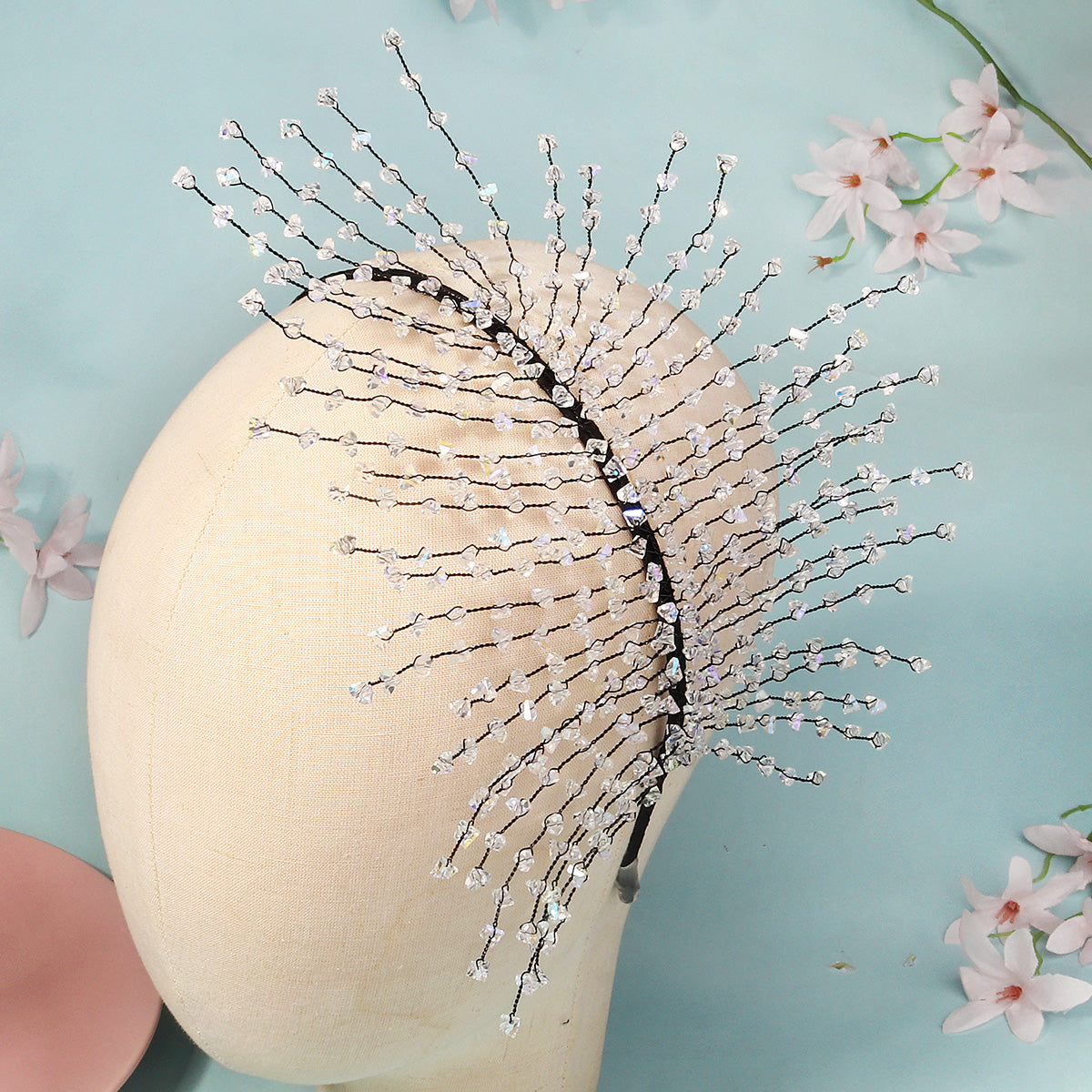 Miallo Stylish Unique Beaded Crystal Bride Wedding Hairband Creative Handmade Bride Wedding Hair Accessories For Girls Birthday Gift TS-J3362