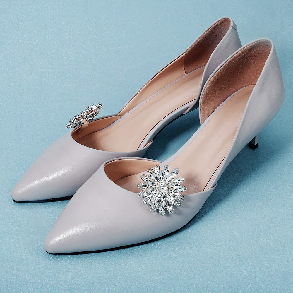 Miallo Bridal Rhinestone Shoe Accessories DIY Detachable Shoe Clips Versatile Shoe Buckles for Wedding Dresses Formal Gowns SC-J064